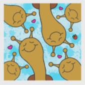 かわいいカタツムリのマイルズスマイルフレンドシップビニル シール (正面)