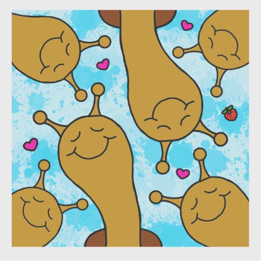 かわいいカタツムリのマイルズスマイルフレンドシップビニル シール (正面)