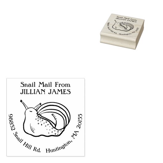 かわいいカタツムリのメール差出人住所 ラバースタンプ (押印)