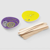 かわいいカタツムリのモザイクそれを取る簡単パドルハンドファン ハンドファン (組立なし)