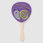 かわいいカタツムリのモザイクそれを取る簡単パドルハンドファン ハンドファン (正面)