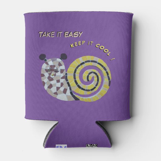 かわいいカタツムリのモザイクの顧客。テイクit簡単クーラーボックス 缶クーラー (正面)