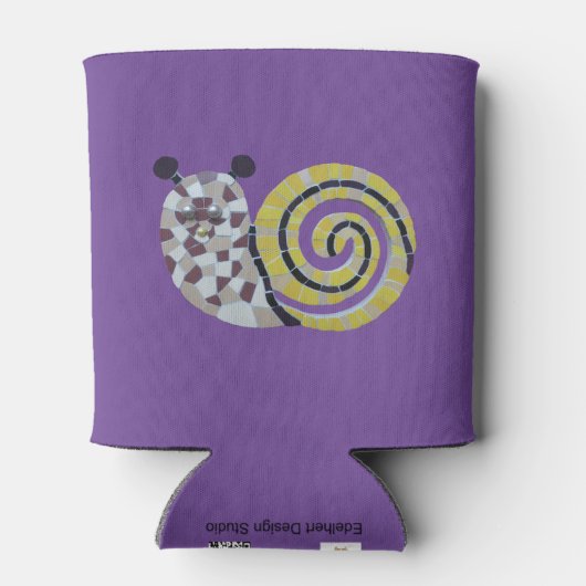 かわいいカタツムリのモザイクの顧客。テイクit簡単クーラーボックス 缶クーラー (裏面)