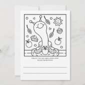 かわいいカタツムリのリンゴy甘いスマイル秋の着色 カード (裏面)