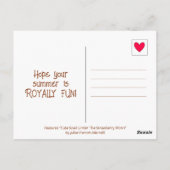 かわいいカタツムリのロイヤルおもしろいサマーストロベリームーン ポストカード (裏面)