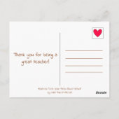 かわいいカタツムリの先生感謝デーありがとう ポストカード (裏面)