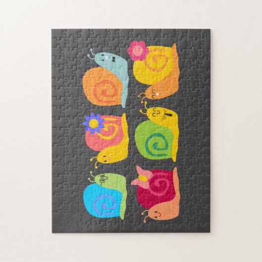 かわいいカタツムリの子供たちのデザイン ジグソーパズル (縦)