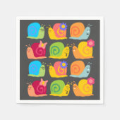 かわいいカタツムリの子供たちのデザイン スタンダードカクテルナプキン (正面)