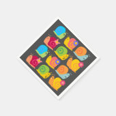 かわいいカタツムリの子供たちのデザイン スタンダードカクテルナプキン (角)