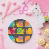 かわいいカタツムリの子供たちのデザイン ペーパープレート (パーティー)