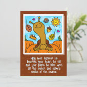 かわいいカタツムリの幸せな感謝祭 シーズンカード (スタンド正面)