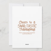 かわいいカタツムリの幸せな感謝祭 シーズンカード (裏面)