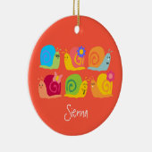 かわいいカタツムリの幸せ セラミックオーナメント (右)