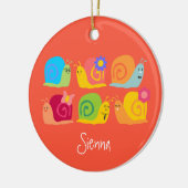 かわいいカタツムリの幸せ セラミックオーナメント (左)