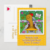 かわいいカタツムリの時計 幼稚園の新学期 ポストカード (正面/裏面)