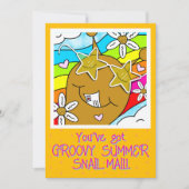 かわいいカタツムリの溝深い夏のメールこんにちは カード (正面)