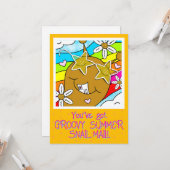 かわいいカタツムリの溝深い夏のメールこんにちは カード (正面/裏面インサイチュ)