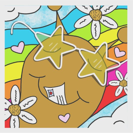 かわいいカタツムリの溝深い夏の郵便ビニール シール (正面)