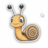 かわいいカタツムリの漫画のシール シール (正面)