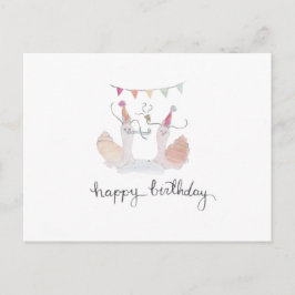 かわいいカタツムリの誕生日ポストカード ポストカード