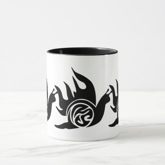 かわいいカタツムリの黒いシルエットユニーク – エキゾチックな動物 マグカップ (中央)