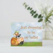 かわいいカタツムリはがき ポストカード (スタンド正面)