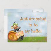 かわいいカタツムリはがき ポストカード (正面/裏面)