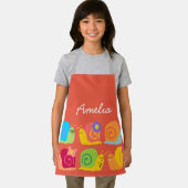 かわいいカタツムリカラフルキッズアートまたは料理 エプロン (インサイチュ)