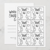 かわいいカタツムリポップ・アートのアートバニーイヤーイースターカラーリング | シーズンカード (正面/裏面)