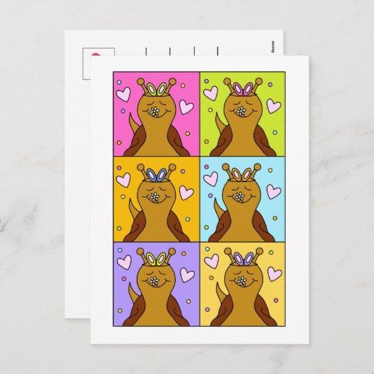 かわいいカタツムリポップ・アートのアートバニーイヤーイースター | シーズンポストカード (正面/裏面)