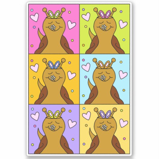 かわいいカタツムリポップ・アートのアートバニーイヤーイースター | ビニル シール (正面)