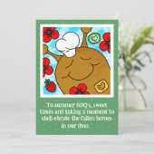 かわいいカタツムリメモリアルデーBBQカラーリング シーズンカード (スタンド正面)