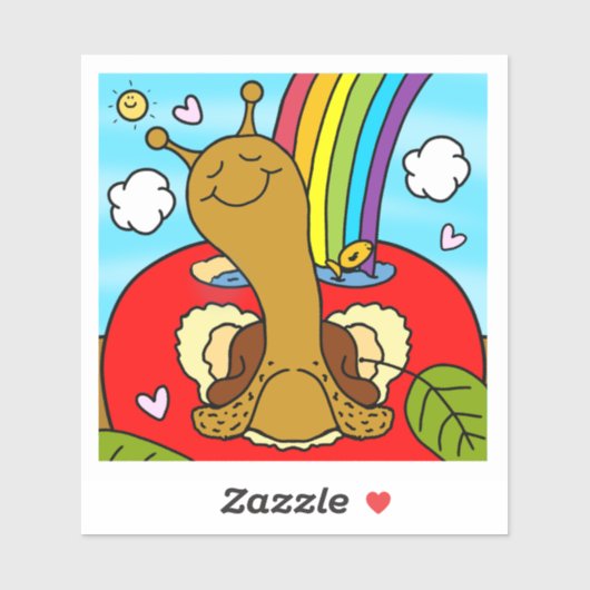 かわいいカタツムリ先生鑑賞ビニールシール シール (シート)