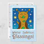 かわいいカタツムリ冬の至恵みカラー | シーズンカード (正面/裏面)