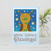 かわいいカタツムリ冬の至恵みカラー | シーズンカード (スタンド正面)