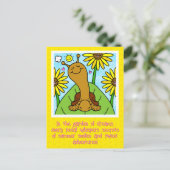 かわいいカタツムリ夏の庭考えのチャット ポストカード (スタンド正面)