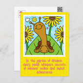 かわいいカタツムリ夏の庭考えのチャット ポストカード (正面/裏面)