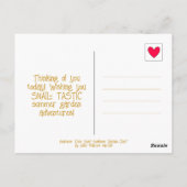 かわいいカタツムリ夏の庭考えのチャット ポストカード (裏面)