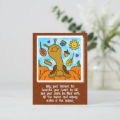 かわいいカタツムリ幸せ感謝祭はがき シーズンポストカード (スタンド正面)