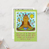 かわいいカタツムリ心地よいフードハッピー秋着色 カード (正面/裏面インサイチュ)