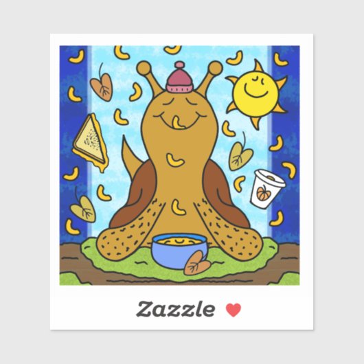 かわいいカタツムリ心地よいフードハッピー秋Equinox シール (シート)