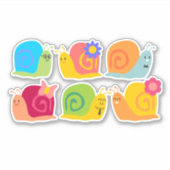 かわいいカタツムリ新学期アート シール (正面)