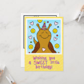 かわいいカタツムリ甘い小さな誕生日の着色 | カード (正面/裏面インサイチュ)