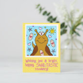 かわいいカタツムリ看護師さん　早く治してね ポストカード (スタンド正面)