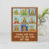 かわいいカタツムリ秋の喜びとスマイル秋 カード (スタンド正面)