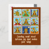 かわいいカタツムリ秋の喜びとスマイル秋 ポストカード (正面/裏面)