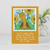 かわいいカタツムリ秋ひまわり考えガーデンズオブユー カード (スタンド正面)