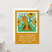 かわいいカタツムリ秋ひまわり考えガーデンズオブユー カード (正面/裏面インサイチュ)