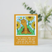 かわいいカタツムリ秋ひまわり考えガーデンズオブユー ポストカード (スタンド正面)