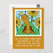 かわいいカタツムリ秋ひまわり考えガーデンズオブユー ポストカード (正面/裏面)